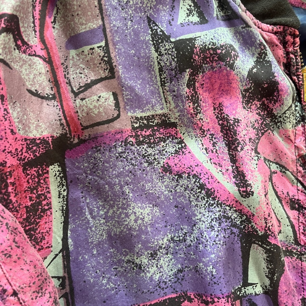 Vintage Hence Abstract Silk Bomber Jacket - Picture 5 of 16
